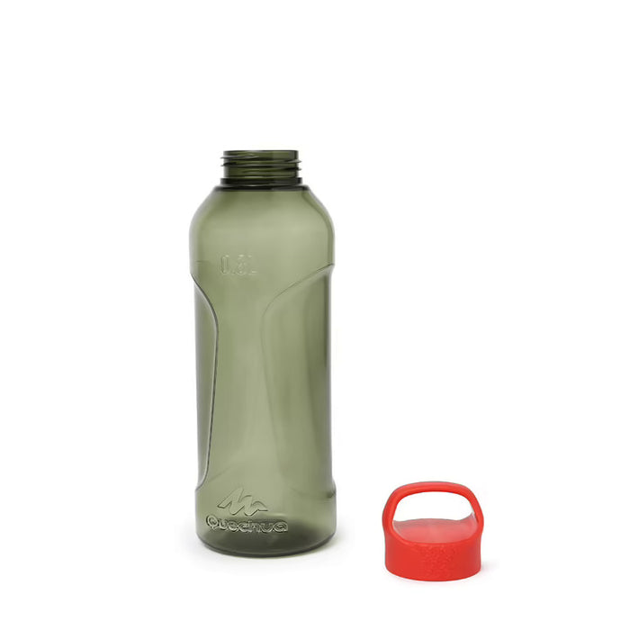 Decathlon QUECHUA BPA Free Plastic Water Bottle with One-Turn Locking - 800ml Black Red