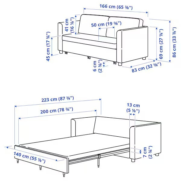IKEA Parup 2 seat sofa bed vissle yellow brown