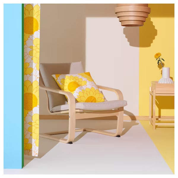 IKEA Poang Sesselkissen mit niedriger Rückenlehne Katorp Naturfarbe Beige