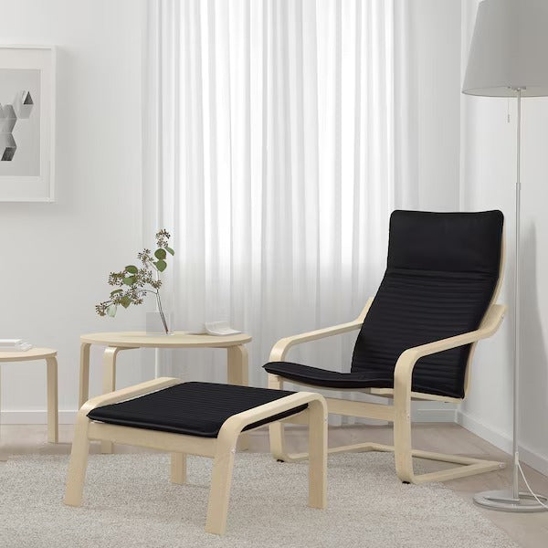 IKEA Poang Fußhocker Birkenfurnier Knisa schwarz