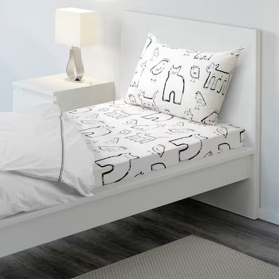 IKEA PURPURBRACKA Flat sheet and pillowcase, white, 150x260/50x80 cm (59x102/20x31 ") | IKEA Bed linen | Eachdaykart