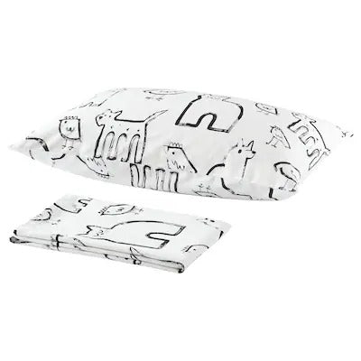 IKEA PURPURBRACKA Flat sheet and pillowcase, white, 150x260/50x80 cm (59x102/20x31 ") | IKEA Bed linen | Eachdaykart
