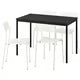 IKEA SANDSBERG Table and 4 chairs, black black/black, 110x67 cm (43 1/4x26 3/8 ")