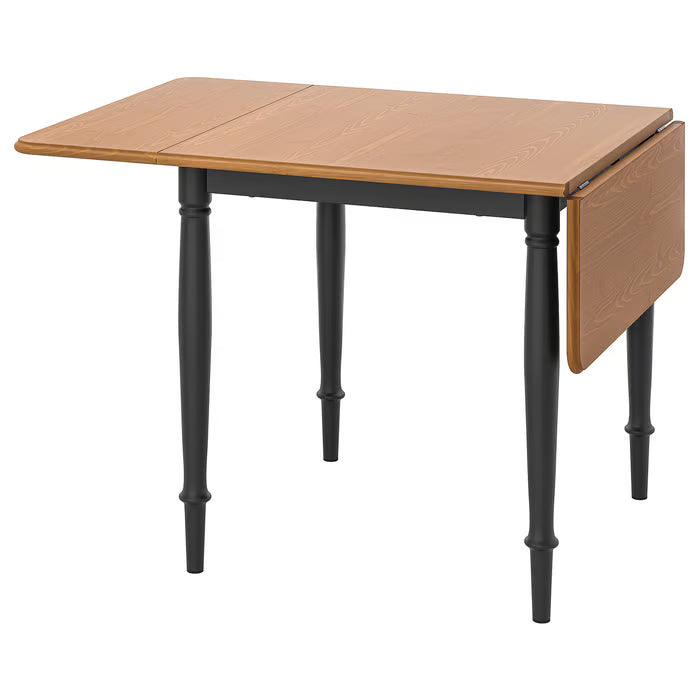 IKEA DANDERYD Drop-leaf table, oak veneer/white, 74/134x80 cm (29 1/8/52 3/4x31 1/2 ")