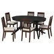 IKEA ROSENTORP / ROSENTORP Table and 6 chairs, black/black, 160/215x110 cm (63/84 5/8x43 1/4 ")
