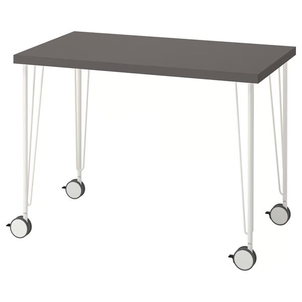 IKEA LINNMON / KRILLE Desk, black-brown/black, 100x60 cm (39 3/8x23 5/8 ")