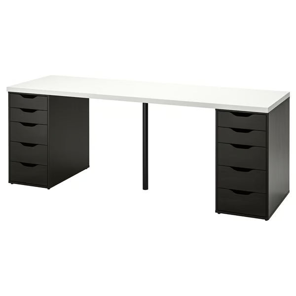 IKEA LAGKAPTEN / ALEX Desk, black-brown/black, 200x60 cm (78 3/4x23 5/8 ")