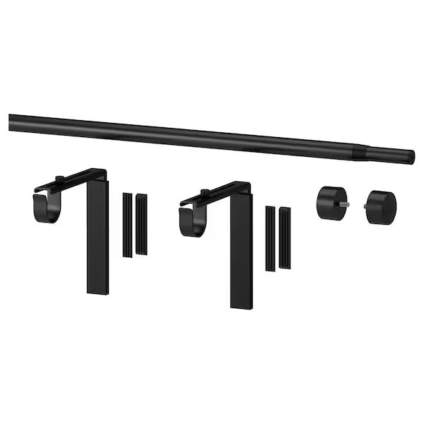 IKEA Racka Curtain Rod Combination Black
