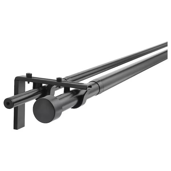 IKEA Racka hugad double curtain rod combination black