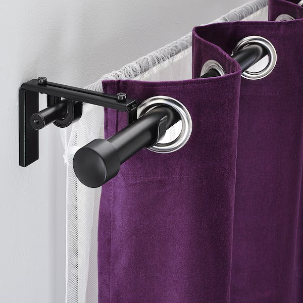 IKEA Racka hugad double curtain rod combination black