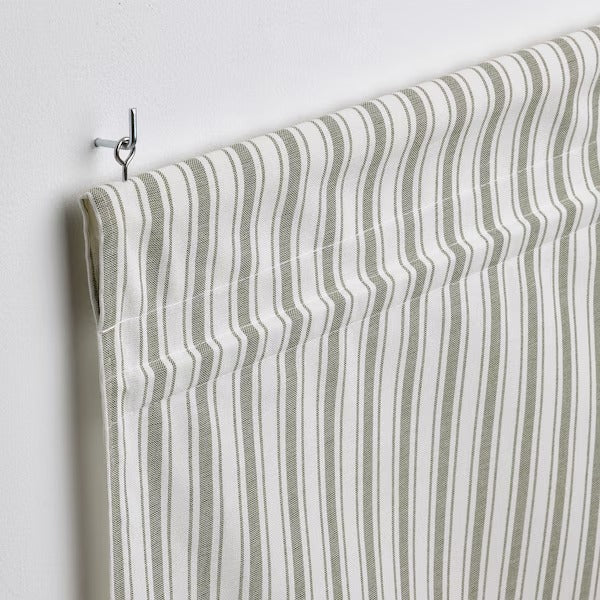 IKEA Ringblomma roman blind white green striped