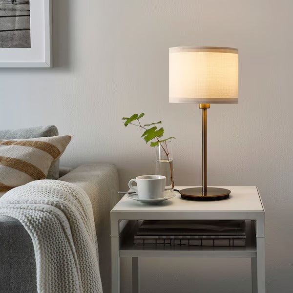 IKEA RINGSTA / SKAFTET Table lamp, white/brass | IKEA Table Lamps | Eachdaykart