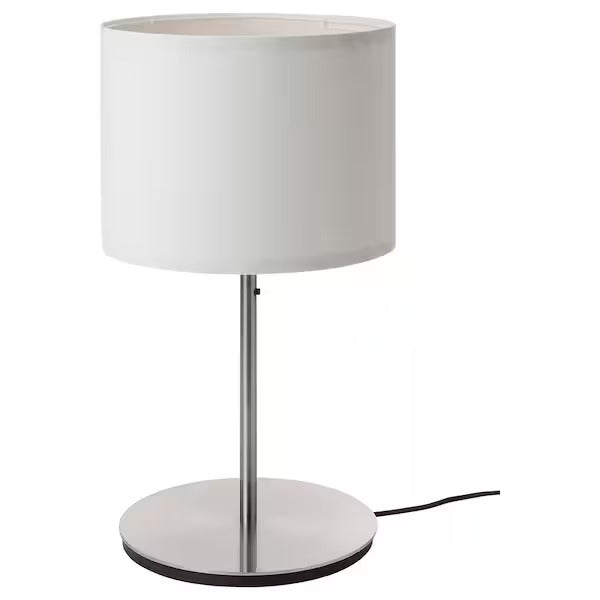 IKEA RINGSTA / SKAFTET Table lamp, white/nickel-plated | IKEA Table Lamps | Eachdaykart