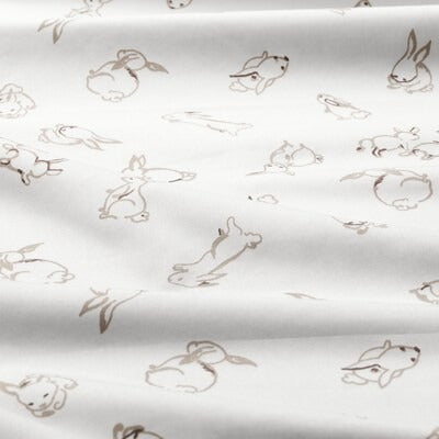 IKEA RODHAKE Duvet cover 1 pillowcase for cot, rabbit pattern/white/beige, 110x125/35x55 cm (43x49/14x22 ") | IKEA Bed linen | Eachdaykart