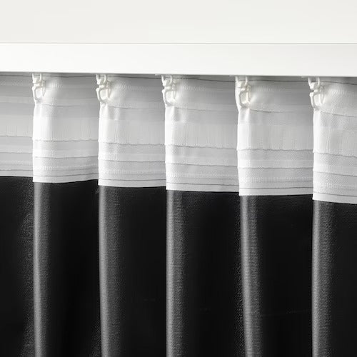 IKEA ROSENMANDEL Block-out curtains, 1 pair, grey, 135x250 cm (53x98 ") | IKEA Curtains | Eachdaykart