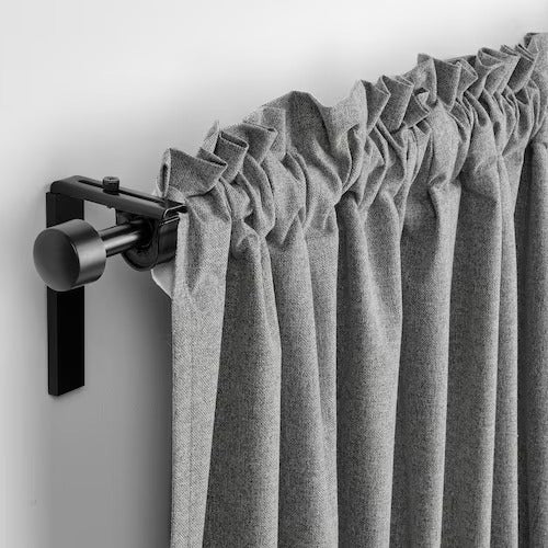 IKEA ROSENMANDEL Block-out curtains, 1 pair, grey, 135x250 cm (53x98 ") | IKEA Curtains | Eachdaykart