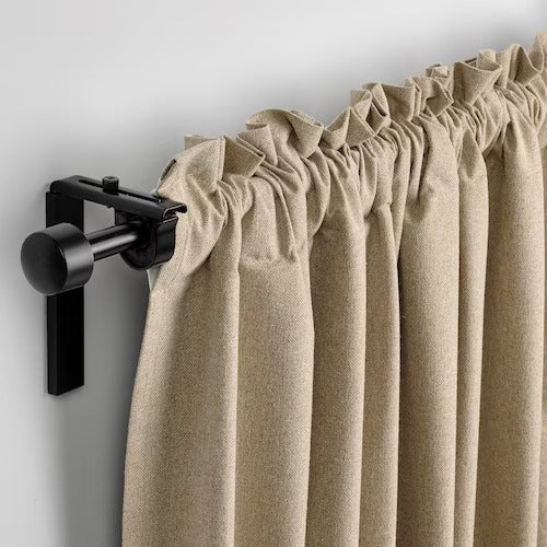 IKEA ROSENMANDEL Room darkening curtains, 1 pair, yellow-beige, 135x250 cm (53x98 ") | IKEA Curtains | Eachdaykart