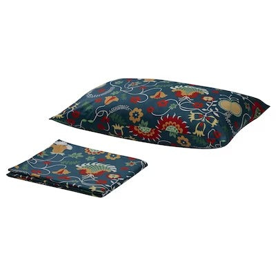 IKEA ROSENRIPS Bettlaken und Kissenbezug, blau/gemustert, 150x260/50x80 cm (59x102/20x31 ") | IKEA Bettwäsche | Eachdaykart