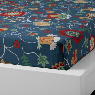 IKEA ROSENRIPS Bettlaken und Kissenbezug, blau/gemustert, 150x260/50x80 cm (59x102/20x31 ") | IKEA Bettwäsche | Eachdaykart