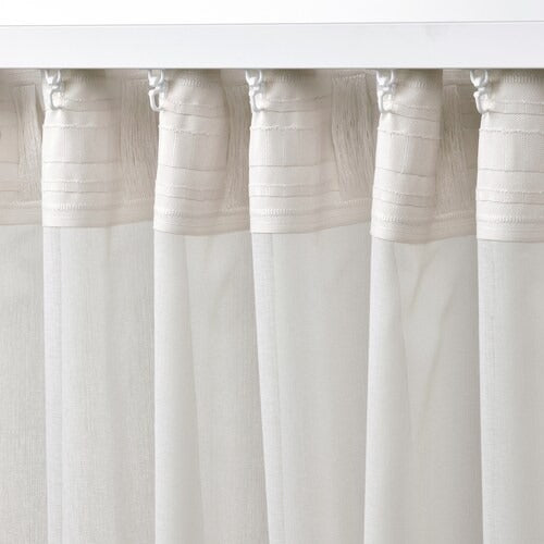 IKEA ROSENROBINIA Sheer curtains, 1 pair, white, 145x250 cm (57x98 ") | IKEA Curtains | Eachdaykart