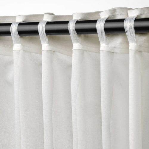 IKEA ROSENROBINIA Sheer curtains, 1 pair, white, 145x250 cm (57x98 ") | IKEA Curtains | Eachdaykart