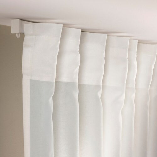 IKEA ROSENROBINIA Sheer curtains, 1 pair, white, 145x250 cm (57x98 ") | IKEA Curtains | Eachdaykart