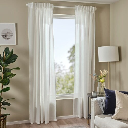IKEA ROSENROBINIA Sheer curtains, 1 pair, white, 145x250 cm (57x98 ") | IKEA Curtains | Eachdaykart