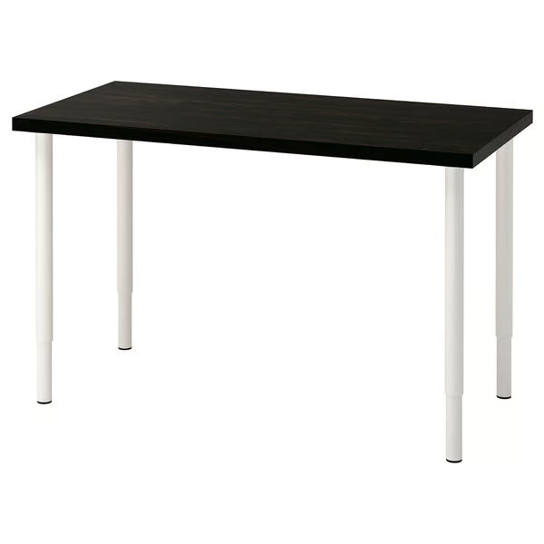 IKEA LAGKAPTEN / OLOV Desk, black-brown/black, 120x60 cm (47 1/4x23 5/8 ")