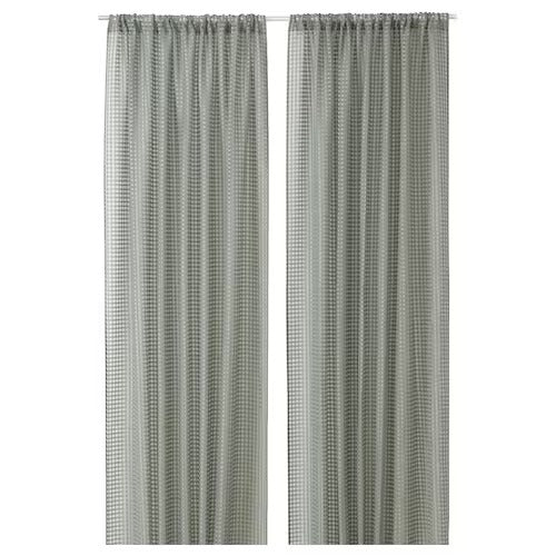 IKEA Sanddadra Sheer curtains 1 pair green