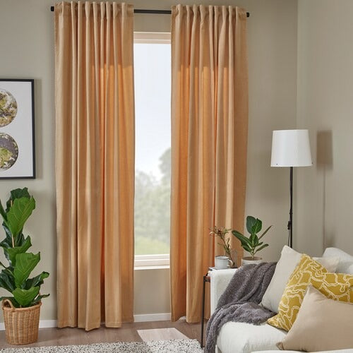IKEA SANELA Curtains, 1 pair, beige, 140x250 cm (55x98 ") | IKEA Curtains | Eachdaykart