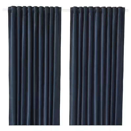 IKEA SANELA Room darkening curtains, 1 pair, dark blue, 140x250 cm (55x98 ") | IKEA Curtains | Eachdaykart