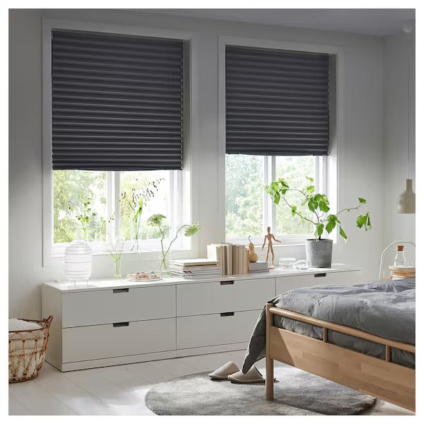 IKEA Schottis block out pleated blind dark grey