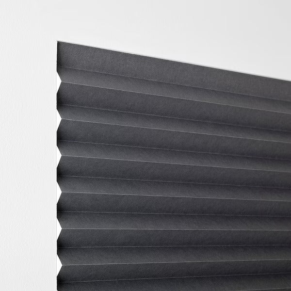IKEA Schottis block out pleated blind dark grey