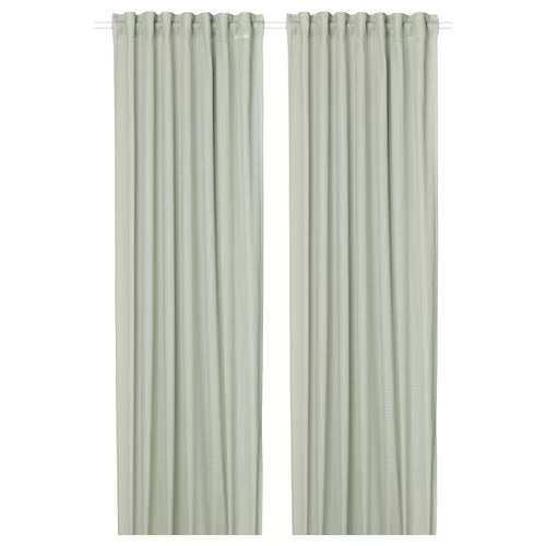 IKEA SILVERLONN Sheer curtains, 1 pair, light green, 145x250 cm (57x98 ") | IKEA Curtains | Eachdaykart