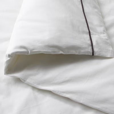 IKEA SILVERTISTEL Bettbezug und Kissenbezug, weiß/dunkelgrau, 150x200/50x80 cm (59x79/20x31 ") | IKEA Bettwäsche | Eachdaykart