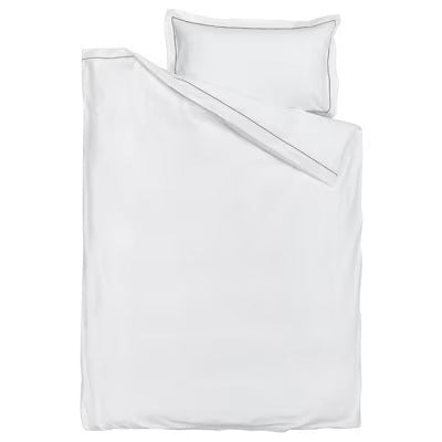 IKEA SILVERTISTEL Bettbezug und Kissenbezug, weiß/dunkelgrau, 150x200/50x80 cm (59x79/20x31 ") | IKEA Bettwäsche | Eachdaykart
