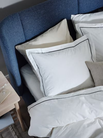 IKEA SILVERTISTEL Bettbezug und Kissenbezug, weiß/dunkelgrau, 150x200/50x80 cm (59x79/20x31 ") | IKEA Bettwäsche | Eachdaykart