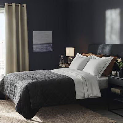 IKEA SILVERTISTEL Bettbezug und Kissenbezug, weiß/dunkelgrau, 150x200/50x80 cm (59x79/20x31 ") | IKEA Bettwäsche | Eachdaykart