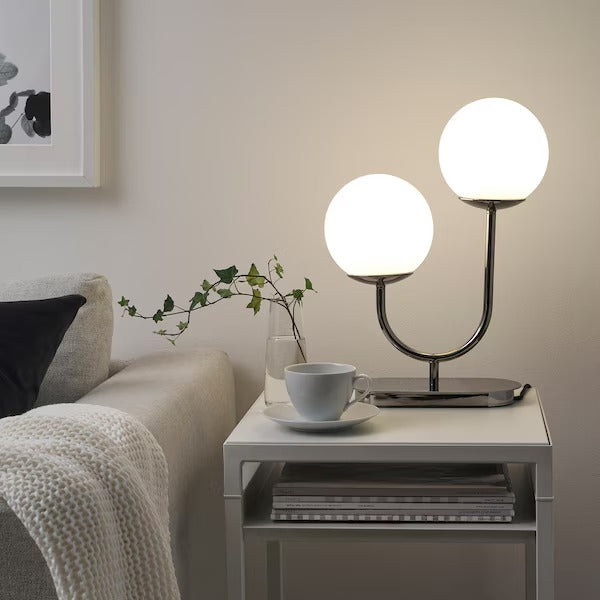 IKEA SIMRISHAMN Table lamp, chrome-plated/opal white glass | IKEA Table Lamps | Eachdaykart