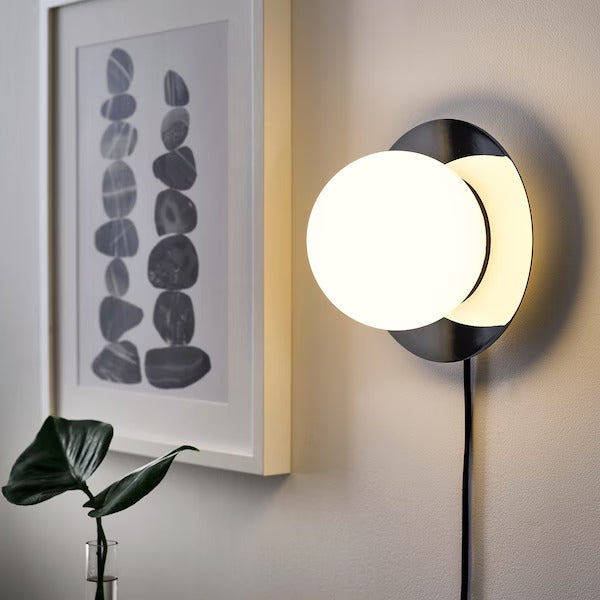 IKEA SIMRISHAMN Table/wall lamp, chrome-plated/opal white glass | IKEA Table Lamps | Eachdaykart