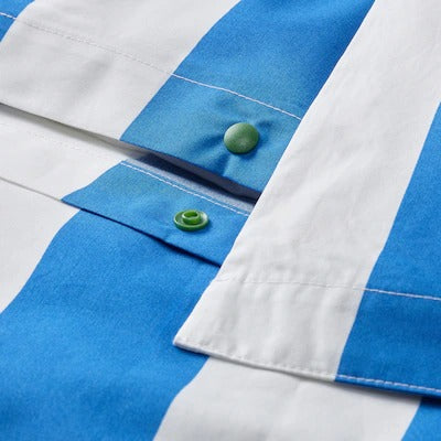 IKEA SLANHOSTMAL Duvet cover and pillowcase, blue/white/striped, 150x200/50x80 cm (59x79/20x31 ") | IKEA Bed linen | Eachdaykart