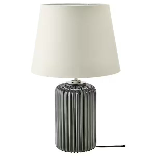 IKEA SNOBYAR Table lamp, grey-turquoise ceramic/grey | IKEA Table Lamps | Eachdaykart