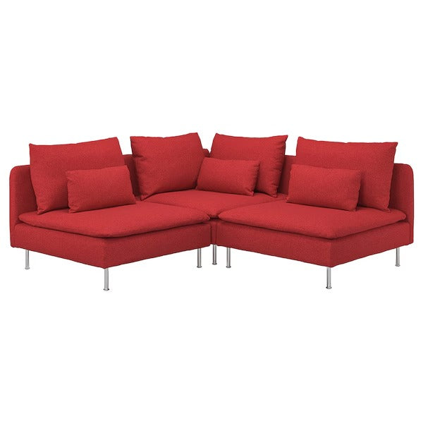 IKEA Soderhamn corner sofa 3 seat tonerud red