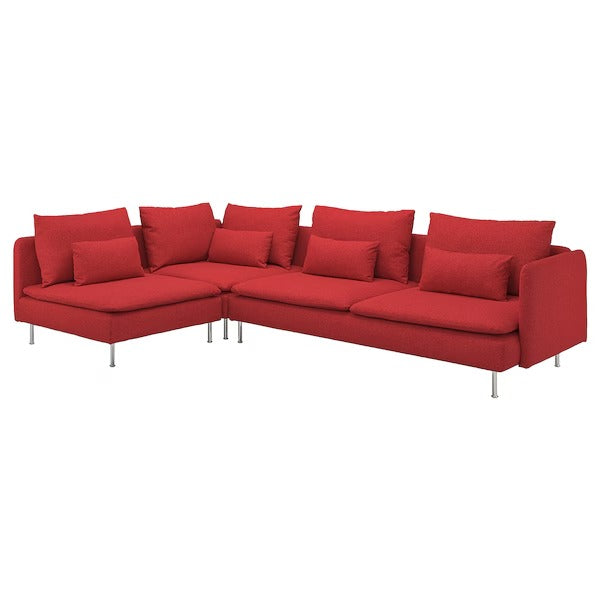 IKEA Soderhamn corner sofa 4 seat with open end tonerud red