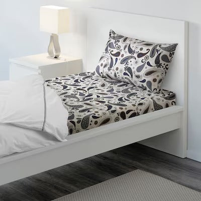 IKEA SOTBLOMSTER Bettlaken und Kissenbezug, weiß/blau, 150x260/50x80 cm (59x102/20x31 ") | IKEA Bettwäsche | Eachdaykart