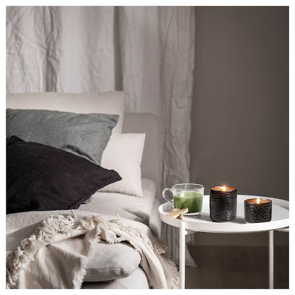 IKEA Sotronn scented candle in ceramic jar matcha tea ginger black