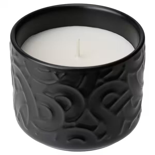 IKEA Sotronn scented candle in ceramic jar matcha tea ginger black