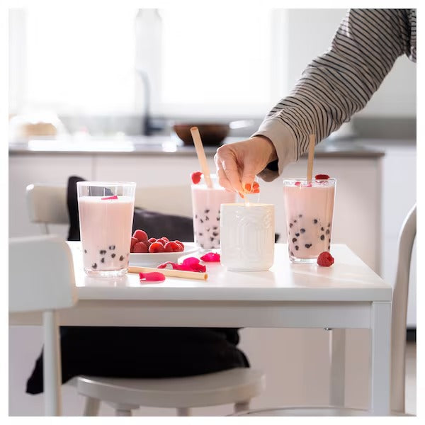 IKEA Sotron scented candle in ceramic jar red berries and vanilla white