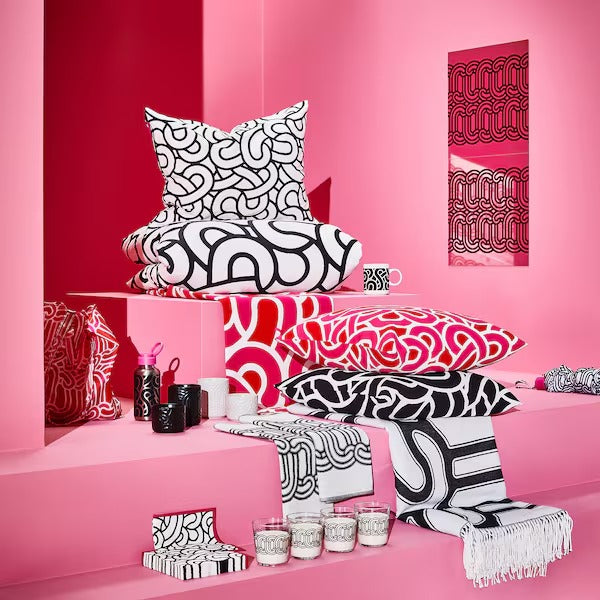 IKEA Sotron scented candle in ceramic jar red berries and vanilla white