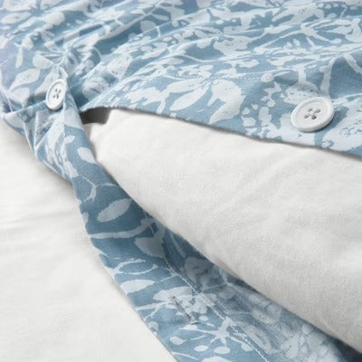 IKEA SOMMARSLOJA Duvet cover and pillowcase, blue/floral pattern, 150x200/50x80 cm (59x79/20x31 ") | IKEA Bed linen | Eachdaykart